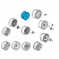 OEM 1997 BMW 740i Light Alloy Rim Diagram - 36-11-1-092-970