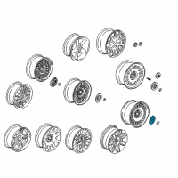 OEM 2000 BMW 750iL Hub Cap Diagram - 36-13-1-182-205