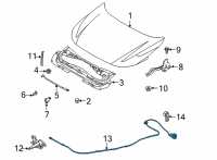 OEM Nissan Sentra Cable Assembly-Hood Lock Control Diagram - 65621-6LB0A