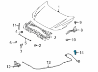 OEM 2020 Nissan Sentra Handle Assy-Hood Lock Control Diagram - 65622-6LB0A
