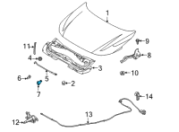 OEM 2017 Nissan GT-R Clamp-Hood Rod Diagram - 65722-JN20A