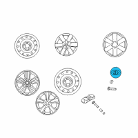 OEM 2012 Kia Sorento Wheel Hub Cap Assembly Diagram - 529603F600