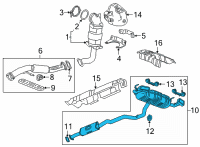 OEM 2021 Buick Envision Muffler & Pipe Diagram - 84925827