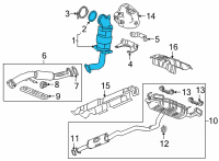 OEM 2021 Cadillac XT4 Converter & Pipe Diagram - 55515136