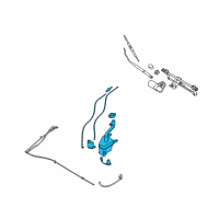 OEM Kia Washer Reservoir & Pump Assembly Diagram - 986101F200