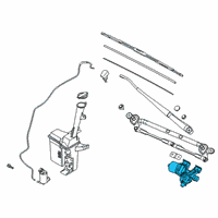 OEM Hyundai Venue Windshield Wiper Motor Assembly Diagram - 98110-G8000