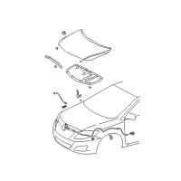 OEM 2009 Toyota Corolla Support Rod Holder Diagram - 53452-02090