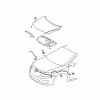 OEM 2010 Toyota Corolla Release Cable Diagram - 53630-02200