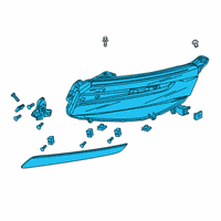 OEM 2018 Honda Clarity Headlight Assembly, Passenger Side Diagram - 33100-TRW-A01