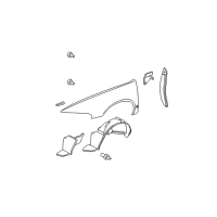 OEM 2005 Buick Park Avenue Molding, Front Fender Center Rear (RH) *Prime* *Paint To Mat Diagram - 88948289