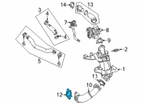 OEM Cadillac Escalade ESV Inlet Pipe Gasket Diagram - 55496995