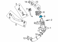 OEM Cadillac EGR Valve Gasket Diagram - 55490621