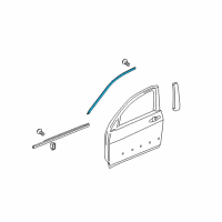 OEM 2012 Acura TL Molding, Right Front Door Sash Diagram - 72425-TK4-A01