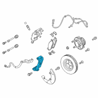 OEM Ford Police Interceptor Utility Caliper Support Diagram - DG1Z-2B292-A