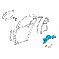 OEM 2004 Pontiac Sunfire Rear Side Door Window Regulator Assembly Diagram - 15218113