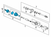 OEM 2018 Honda Civic Joint Set, Outboard Diagram - 44014-TET-H01