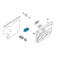 OEM 2020 Kia Rio Power Window Unit Assembly Diagram - 93576H9000