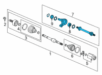 OEM 2022 Honda Civic Shaft Assembly, Half Diagram - 44500-T2A-A10