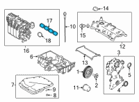 OEM 2021 Nissan Rogue Gasket-Intake Manifold Diagram - 14035-6RA0A