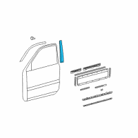 OEM Lexus GX470 Moulding, Front Door Window Frame, Rear LH Diagram - 75756-60030