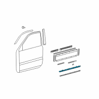 OEM 2005 Lexus GX470 Moulding, Front Door Outside, Lower Rear RH Diagram - 75737-60010