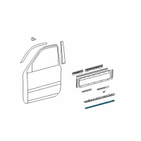 OEM 2006 Lexus GX470 Moulding, Front Door Outside, Lower RH Diagram - 75735-60010-J1