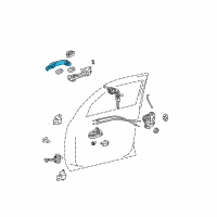 OEM 2003 Lexus GX470 Door Outside Handle Assembly Diagram - 69211-28070-B2