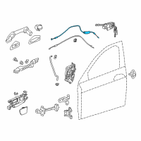 OEM Honda Cable, Front Inside H Diagram - 72131-T2A-A01