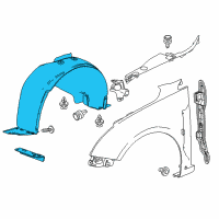 OEM 2013 Chevrolet Cruze Fender Liner Diagram - 95472792