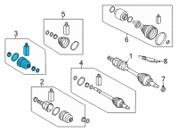 OEM 2022 Hyundai Elantra BOOT KIT-DIFF SIDE, RH Diagram - 495R5-AA600