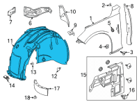 OEM 2022 Cadillac CT5 Fender Liner Diagram - 84694868