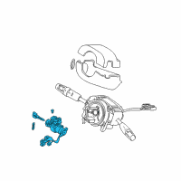 OEM 2004 Kia Spectra Ignition Lock Cylinder Diagram - 0K30G76990B