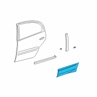 OEM 2000 Pontiac Bonneville Molding Asm, Rear Side Door Center *Primed Diagram - 89024553