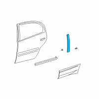 OEM 2001 Pontiac Bonneville Applique Asm-Rear Side Door Window Frame Front Diagram - 15224512