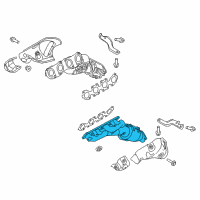 OEM 2016 Hyundai Genesis Exhaust Manifold Catalytic Assembly, Left Diagram - 28510-3F600