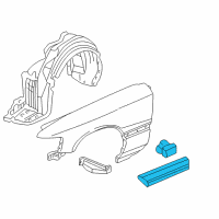 OEM 1996 Acura RL Protector, Left Front Fender (Dark Currant Pearl) Diagram - 75321-SZ3-003ZN