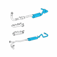 OEM 2001 Ford E-350 Econoline Club Wagon Muffler Diagram - XC2Z-5230-AA