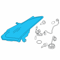 OEM 2009 Nissan GT-R Headlamp Housing Assembly, Passenger Side Diagram - 26025-JF30C