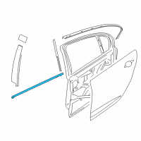 OEM 2009 Pontiac G8 Molding, Rear Side Door Window Belt Reveal Diagram - 92277518