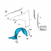 OEM 2018 Lexus LS500 Shield Sub-Assembly, Fender Diagram - 53805-50100