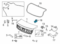 OEM Acura TLX CYLINDER, TRUNK LID Diagram - 04923-TGV-A11