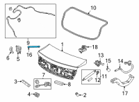 OEM 2021 Acura TLX DAMPER, TRUNK STAY Diagram - 74820-TGV-A11