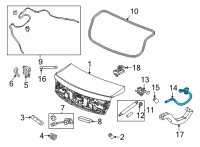 OEM 2021 Acura TLX Hinge, Driver Side Trunk Diagram - 68660-TGV-A00ZZ