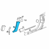 OEM 2007 Chevrolet Corvette Panel Asm-Body Lock Pillar Trim *Light Cashmere Diagram - 20787229