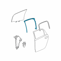 OEM 2009 Chevrolet Impala Weatherstrip Asm-Rear Side Door Window Diagram - 22971756