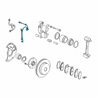 OEM 1996 Honda Civic Sensor Assembly, Right Front Diagram - 57450-S04-801