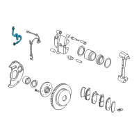 OEM 1997 Honda Civic Hose Set, Right Front Brake Diagram - 01464-S04-A01