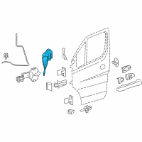 OEM 2008 Dodge Sprinter 3500 Front Door Latch Left Diagram - 68017889AA