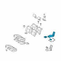 OEM 2008 Lexus LS600h Rear Seat Armrest Assembly, Center Diagram - 72830-50B90-A1
