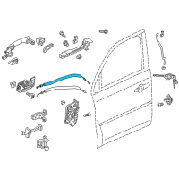 OEM 2022 Honda Passport Cable, Front Inside Handle Diagram - 72131-TG7-A00